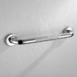 Kibath Poignée de sécurité antidérapante de 40 cm en acier inoxydable avec finition chromée brillante
