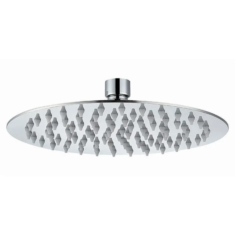 Kibath Pommeau de douche rond de 25 cm avec finition chromée brillante en laiton* Colonne De Douche Mécanique