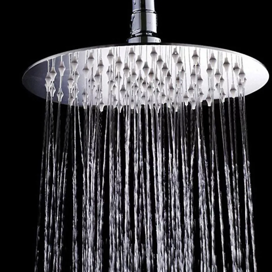 Kibath Pommeau de douche rond de 25 cm avec finition chromée brillante en laiton* Colonne De Douche Mécanique
