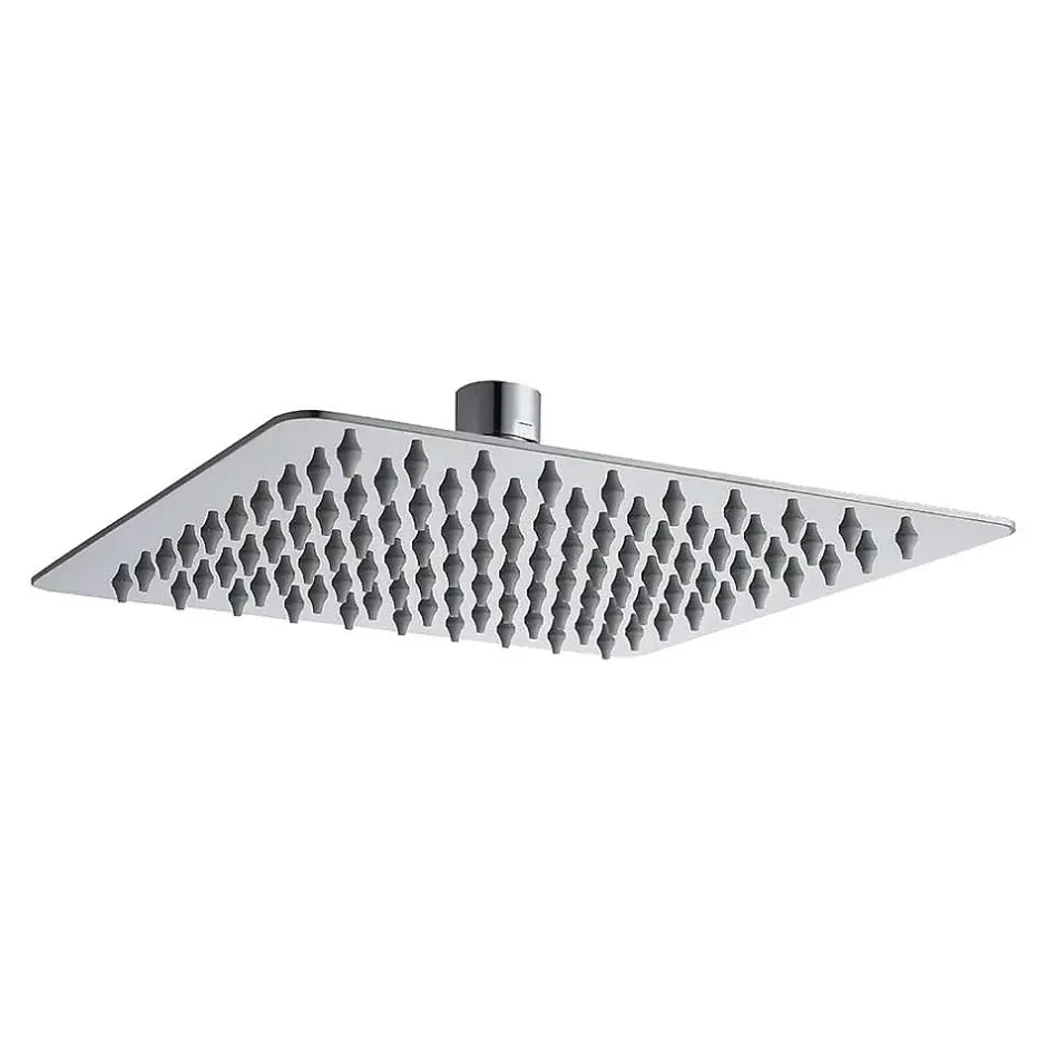 Kibath Pommeau de douche carré 20x20 cm, finition chrome poli, en laiton
