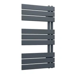 Kibath Radiateur sèche-serviettes circuit de chauffage 90 cm x 50 cm VALLES finition graphite anthracite mat en acier* Sèche-Serviettes Eau Chaude