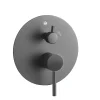 Kibath Robinet de douche encastré (robinet uniquement) rond à levier unique, finition GUN METAL mat en laiton* Robinet De Douche