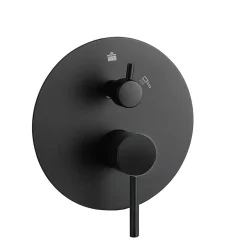 Kibath Robinet de douche monocommande rond VAL pour montage au plafond avec finition noir mat en laiton* Robinet De Douche