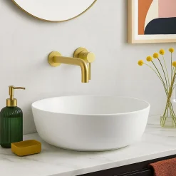 Kibath Robinet de lavabo monocommande encastré avec finition or brossé en laiton* Robinet De Douche