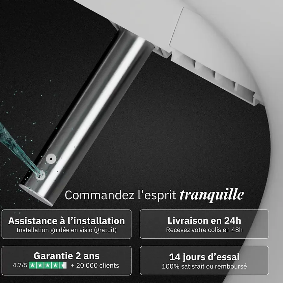 Magnifiak Kit Abattant WC Japonais Lavant avec eau chaude (Forme U)