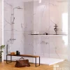 Kobert-in Kit de 2 Panneaux d'Habillage Décoratif Mural Douche, L120xl120x0.4 cm, finition marbre blanc, Mud White KOBERTIN