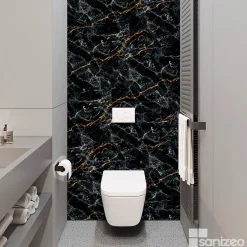 Kobert-in Kit de 2 Panneaux Habillage WC suspendu , L120xl120x0.4 cm, finition marbre gris, Promise KOBERTIN