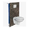 Kobert-in Kit de 2 Panneaux Habillage WC suspendu , L120xl120x0.4 cm, finition marbre marron, Emperador KOBERTIN* Wc Suspendu