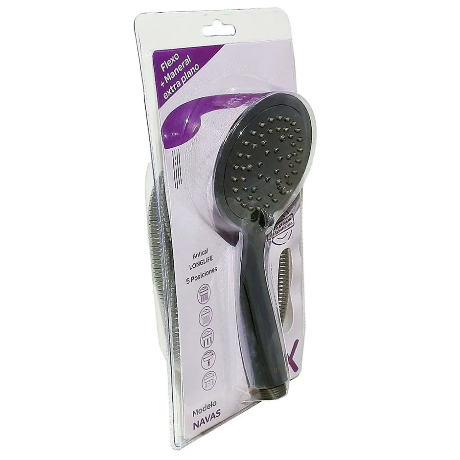 Kibath Kit de barre de douche 5 positions avec équipement NAV rond, finition chrome poli, en acier inoxydable* Colonne De Douche Mécanique