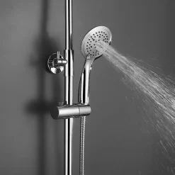 Kibath Kit de barre de douche 5 positions avec équipement NAV rond, finition chrome poli, en acier inoxydable* Colonne De Douche Mécanique