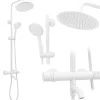 Rea Kit de douche avec thermostat Lungo White Matt