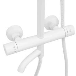Rea Kit de douche avec thermostat Lungo White Matt