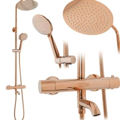 Rea Kit de douche avec thermostat Lungo Rose Gold* Colonne De Douche Mécanique