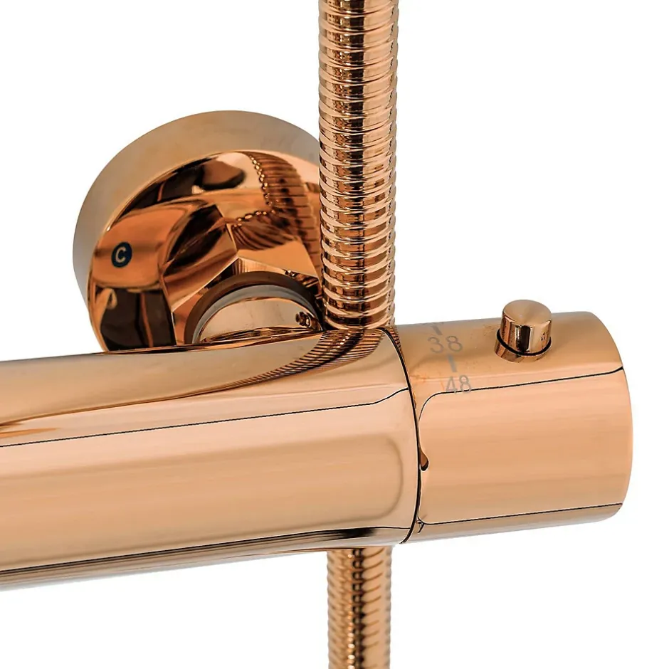 Rea Kit de douche avec thermostat Lungo Rose Gold* Colonne De Douche Mécanique