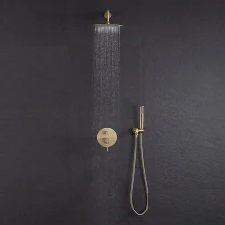 Rea Kit De Douche Encastré Lungo Brush Gold 17X16X36,5Cm + Box* Colonne De Douche Mécanique
