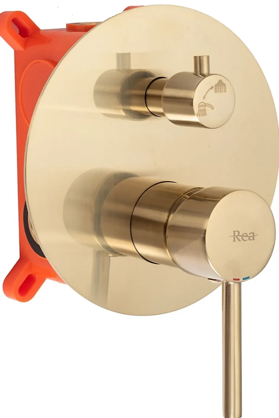 Rea Kit De Douche Encastré Lungo Brush Gold 17X16X36,5Cm + Box* Colonne De Douche Mécanique