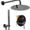 Rea Kit De Douche Encastré Lungo Metalic Black 17X16X36,5Cm + Box