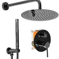 Rea Kit De Douche Encastré Lungo Metalic Black 17X16X36,5Cm + Box