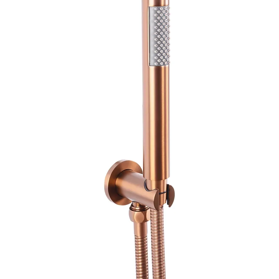 Rea Kit De Douche Encastré Lungo Thermostat Brush Copper 36,5X17X25Cm + Box* Colonne De Douche Mécanique