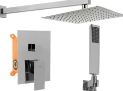 Rea Kit De Douche Encastré Fenix Chrome 40X13X40Cm + Box