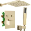 Rea Kit De Douche Encastré Fenix-Davis Thermostat Gold 55X30X40Cm + Box