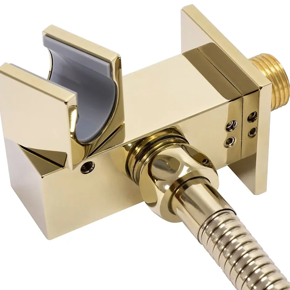Rea Kit De Douche Encastré Fenix-Davis Thermostat Gold 55X30X40Cm + Box