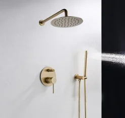 Rea Kit De Douche Encastré Lungo Gold 17X16X36,5Cm + Box* Colonne De Douche Mécanique