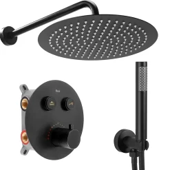 Rea Kit De Douche Encastré Lungo Thermostat Black 15X30X36,5Cm