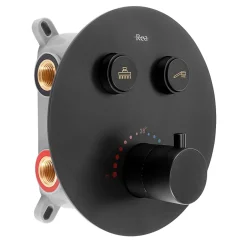 Rea Kit De Douche Encastré Lungo Thermostat Black 15X30X36,5Cm