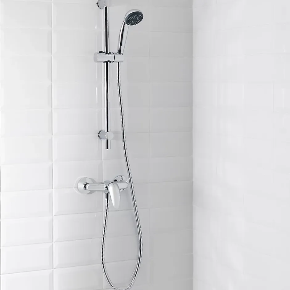 GoodHome Kit de douche mécanique chrome Blyth* Colonne De Douche Mécanique
