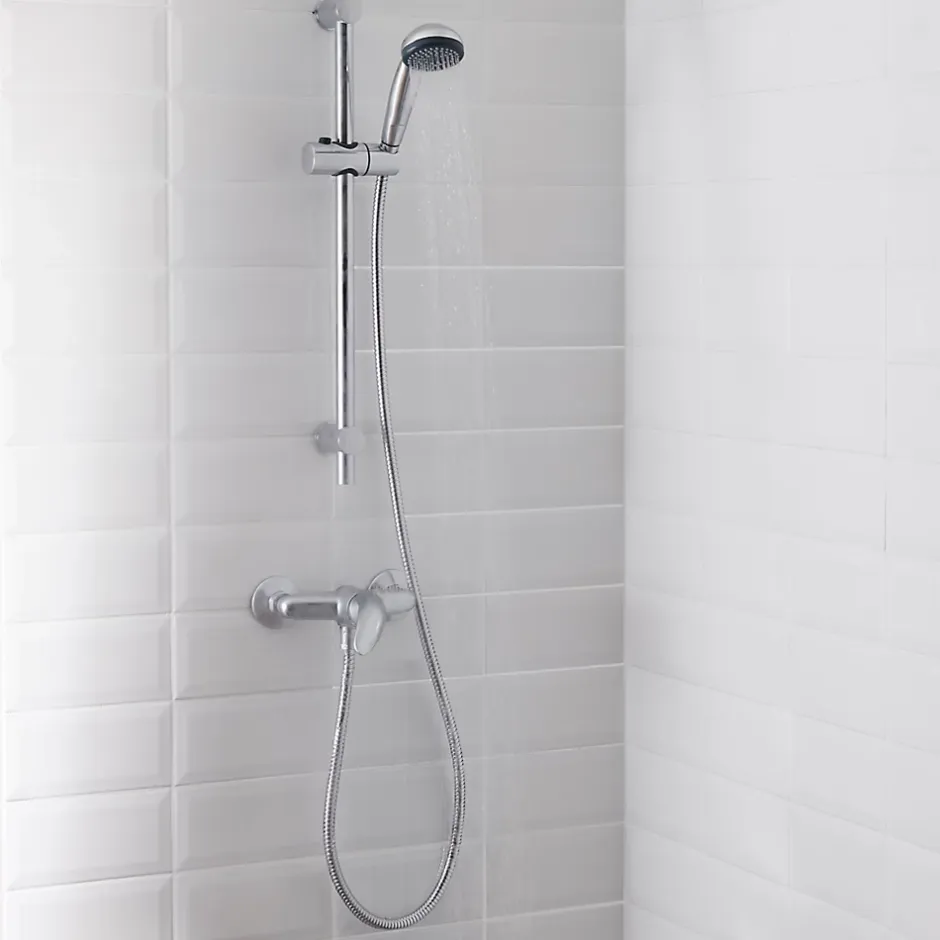 GoodHome Kit de douche mécanique chrome Blyth* Colonne De Douche Mécanique