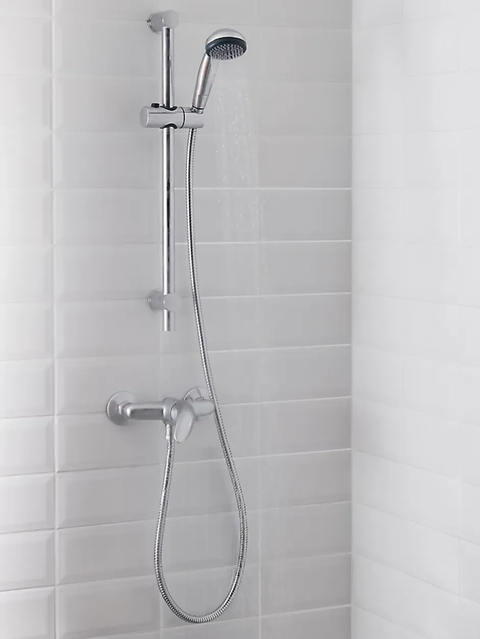 GoodHome Kit de douche mécanique chrome Blyth* Colonne De Douche Mécanique