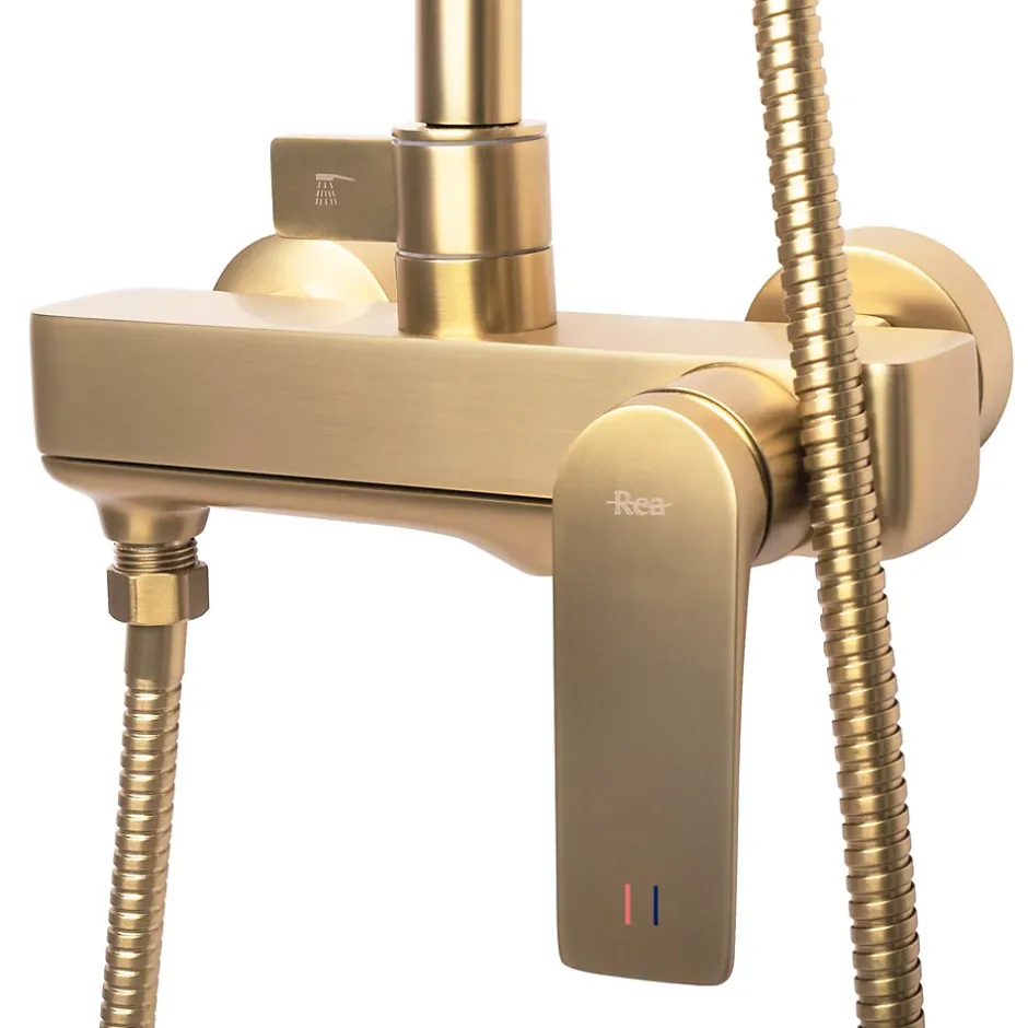 Rea Kit De Douche Avalon Brush Gold 50X23X153,1Cm* Colonne De Douche Mécanique
