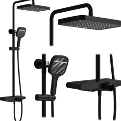 Rea Kit De Douche Bari Black 37X31X100Cm* Colonne De Douche Mécanique