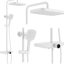 Rea Kit De Douche Bari White 37X31X100Cm* Colonne De Douche Mécanique