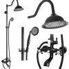 Rea Kit De Douche Bergamo Black 50X21X150Cm