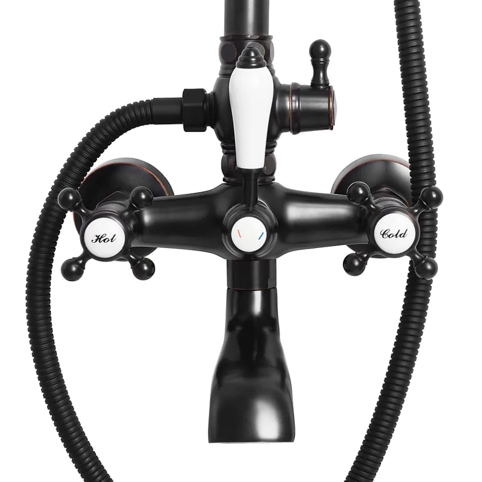 Rea Kit De Douche Bergamo Black 50X21X150Cm