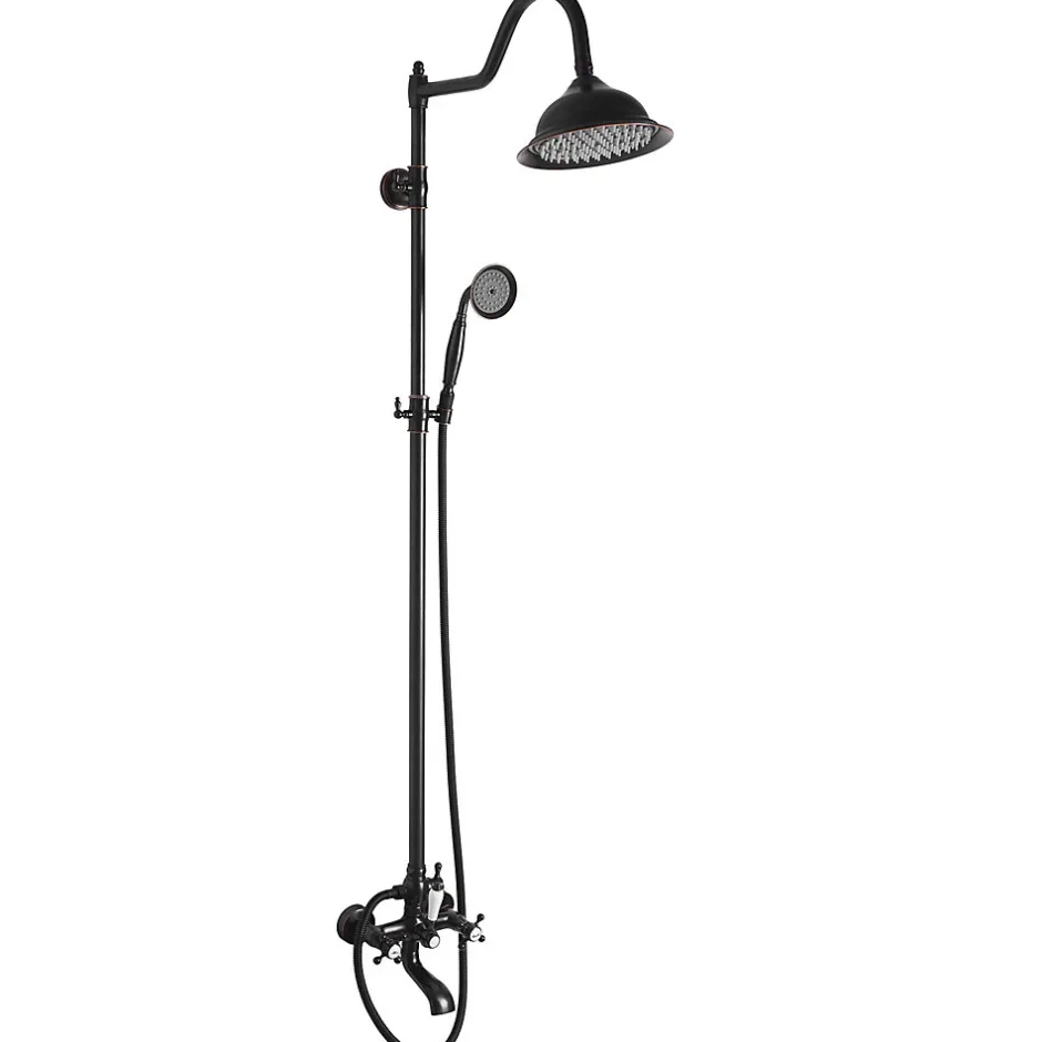 Rea Kit De Douche Bergamo Black 50X21X150Cm