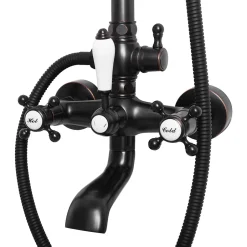 Rea Kit De Douche Bergamo Black 50X21X150Cm