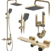 Rea Kit De Douche Helix Brush Gold 38X30X114,5Cm* Colonne De Douche Mécanique