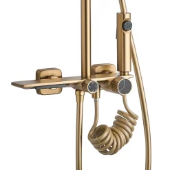Rea Kit De Douche Helix Brush Gold 38X30X114,5Cm* Colonne De Douche Mécanique