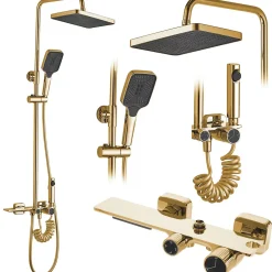 Rea Kit De Douche Helix Gold 38X30X114,5Cm