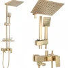 Rea Kit De Douche Jack Brush Gold 45X21,5X102Cm* Colonne De Douche Mécanique