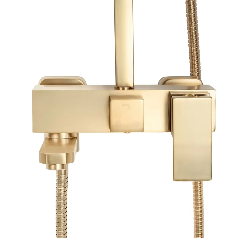 Rea Kit De Douche Jack Brush Gold 45X21,5X102Cm* Colonne De Douche Mécanique