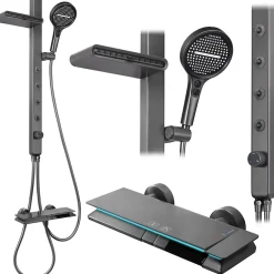 Rea Kit De Douche Karl Thermostat Titanium* Colonne De Douche Mécanique