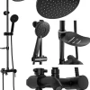 Rea Kit De Douche Luis Black 45X21X100Cm* Colonne De Douche Mécanique