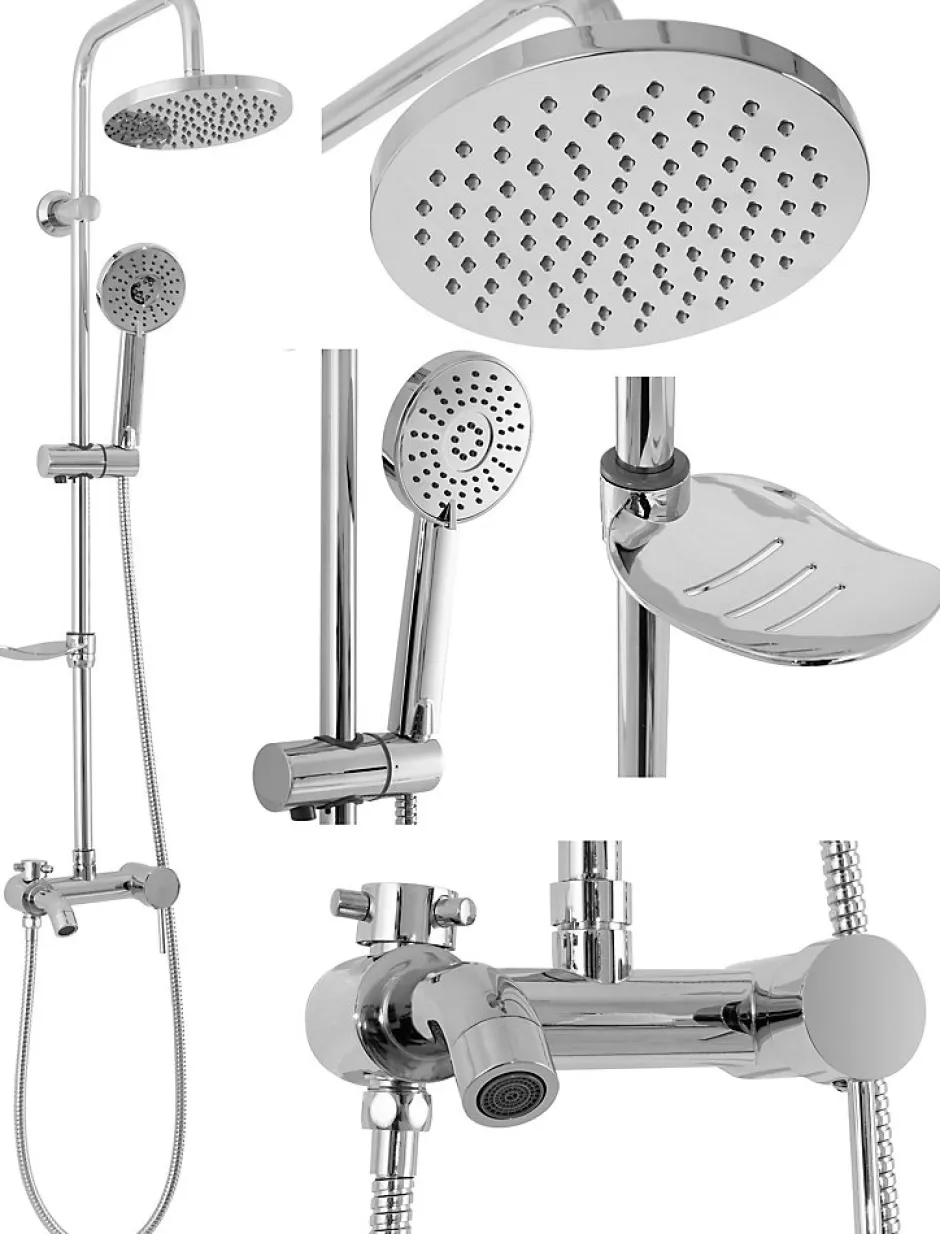 Rea Kit De Douche Luis Chrome 45X21X100Cm* Colonne De Douche Mécanique