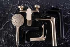 Rea Kit De Douche Marco Black 25X12,5X117Cm
