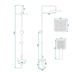 Rea Kit De Douche My2021-77B Argus Black 44X23X144Cm