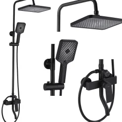 Rea Kit De Douche My2061-77B Hass Black 40,5X26,5X122Cm* Colonne De Douche Mécanique